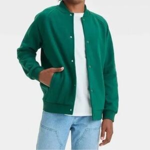 Art Class Green Fleece Snap-front Bomber Jacket